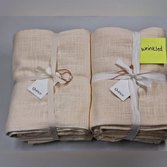 NWT QUINCE Set Of 4 48x108 Cotton Sheer Curtains Ivory 6767 - Picture 6 of 8